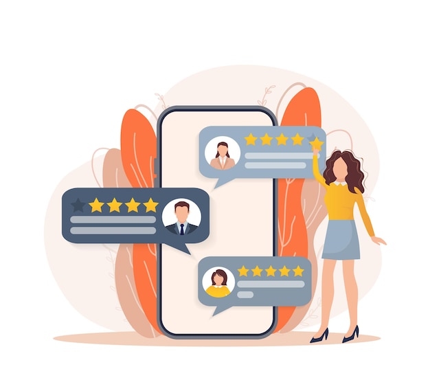 Customer review great design for any purposes Flat illustration with customer review