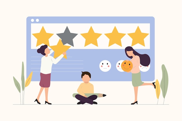 Customer Review Rating Vector Illustration