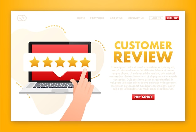 Customer review Usability Evaluation Feedback Rating system isometric concept Vector illustration