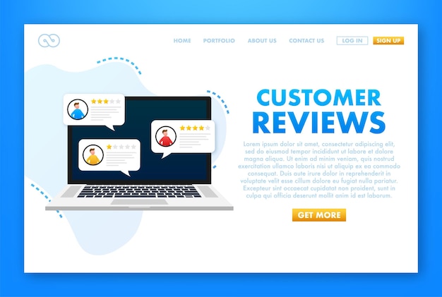 Customer review Usability Evaluation Feedback Rating system isometric concept Vector illustration