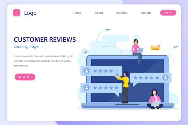 Customer reviews concept online reviews experience or feedback star rating notifications vector