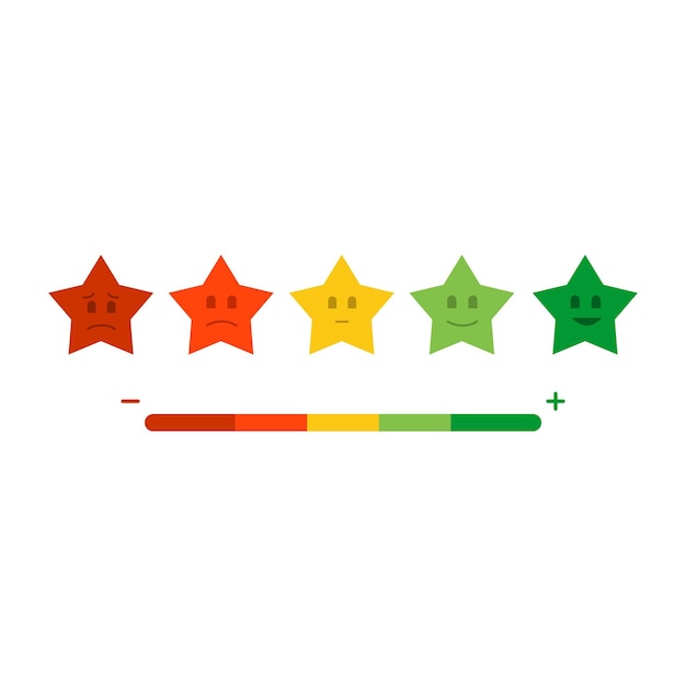 Vector customer satisfaction survey star emoticons