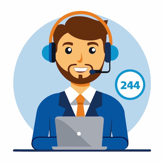 Vector customer service representative vector call center agent illustration