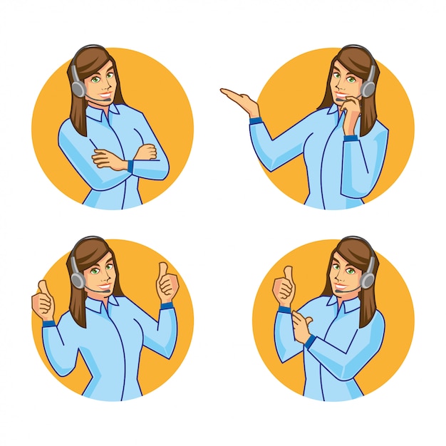 Customer service woman character design