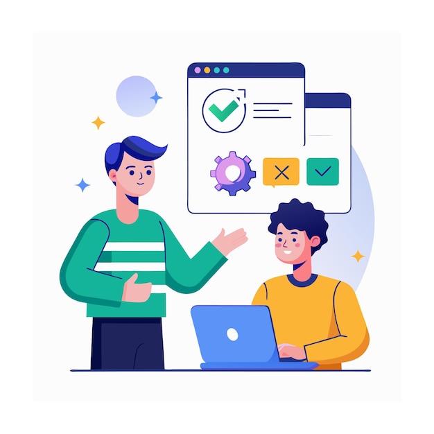 Customer support flat design illustration