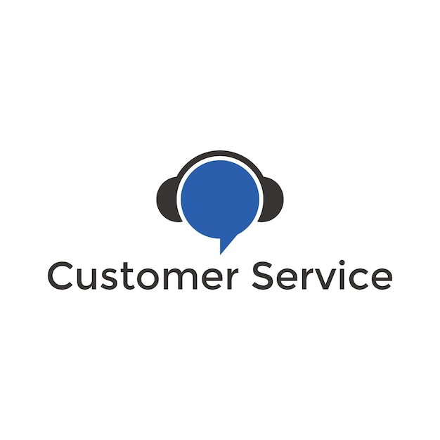 Customer support logo headphones vector