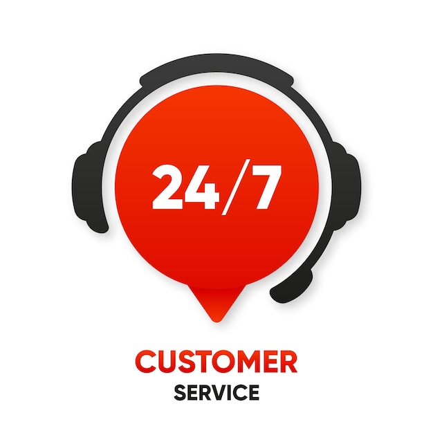 Customer Support Service 24 to 7 Chat icons Call center logo Hotline concept Vector illustration