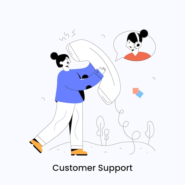 Vector customer support and service vector illustration