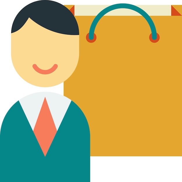 Customers and shopping bags illustration in minimal style