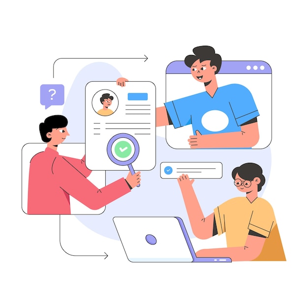 A customizable flat illustration of project planning