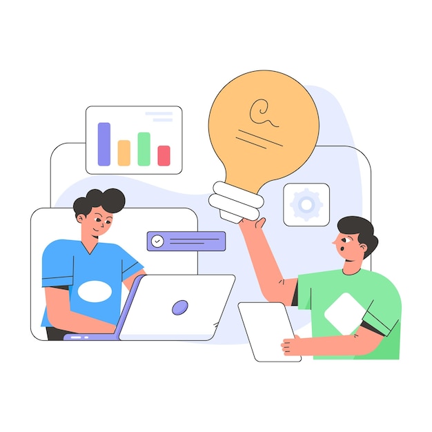 A customizable flat illustration of project planning