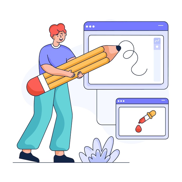 A customizable flat illustration of web design