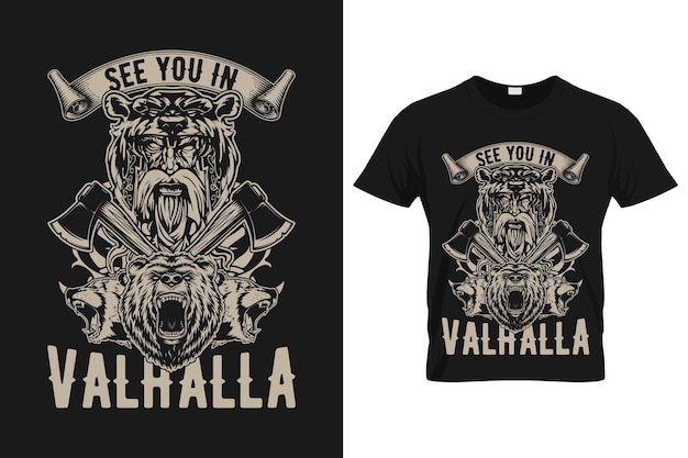 Vector customizable viking warriors tshirt design printready file for viking fans