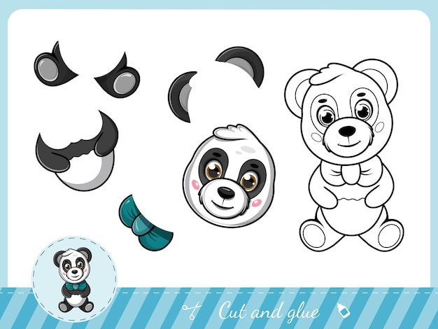 Cut and glue a cartoon panda