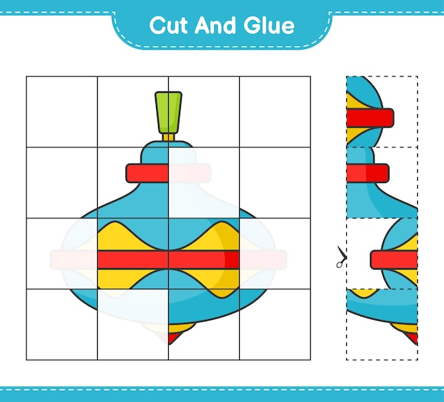 Cut and glue cut parts of Whirligig Toy and glue them Educational children game