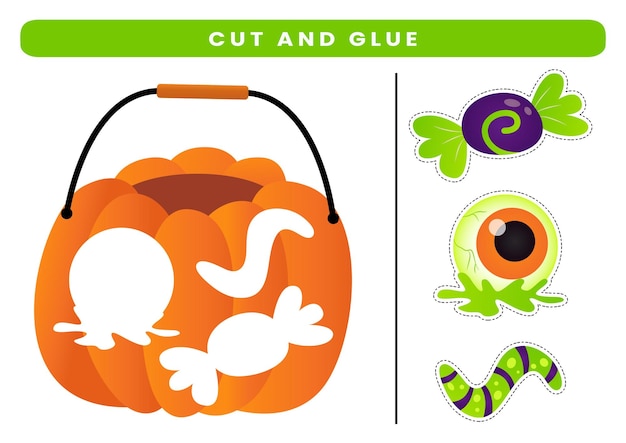 Cut and glue theme halloween for kids