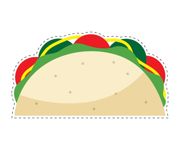 A cut out of a taco with a cut out of it.