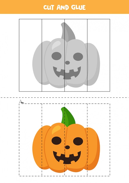 Cut and paste picture of Halloween pumpkin.