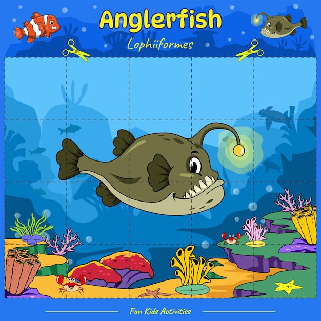 Cut and play Anglerfish in the ocean