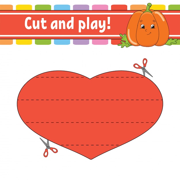 Cut and play. Logic puzzle for kids. Education developing worksheet.