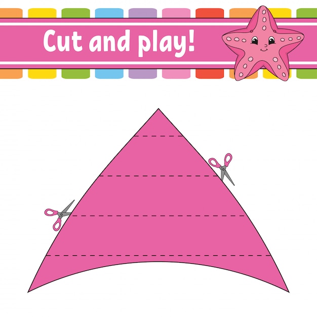 Cut and play. Logic puzzle for kids.