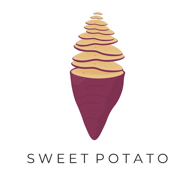 Cut Purple Sweet Potato Illustration Logo