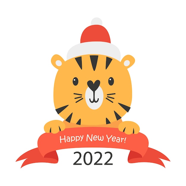 Cute 2022 new year symbol tiger.