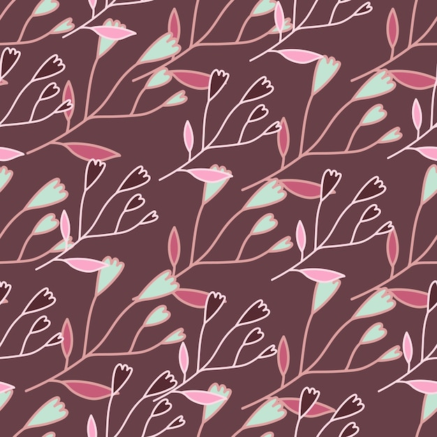 Cute abstract flower seamless pattern Hand drawn floral wallpaper