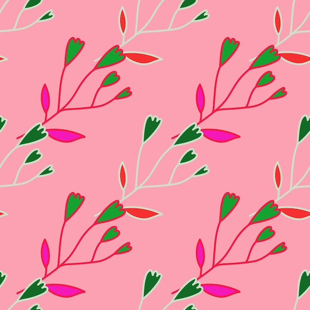 Cute abstract flower seamless pattern Hand drawn floral wallpaper