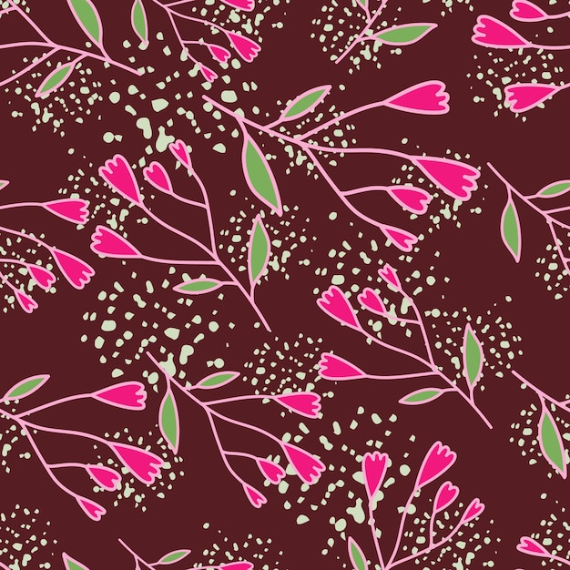 Cute abstract flower seamless pattern Hand drawn floral wallpaper