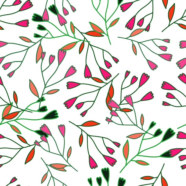 Cute abstract flower seamless pattern Hand drawn floral wallpaper