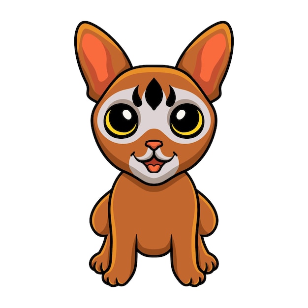 Cute abyssinian cat cartoon sitting