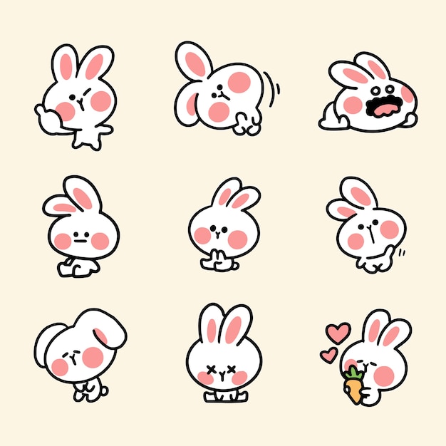 Cute And Adorable Bunny Sticker First Set  