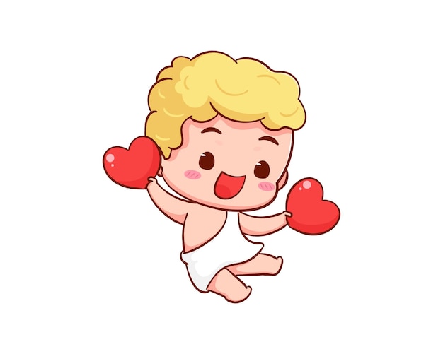 Vector cute adorable cupid cartoon character. amur babies, little angels. valentines day concept design