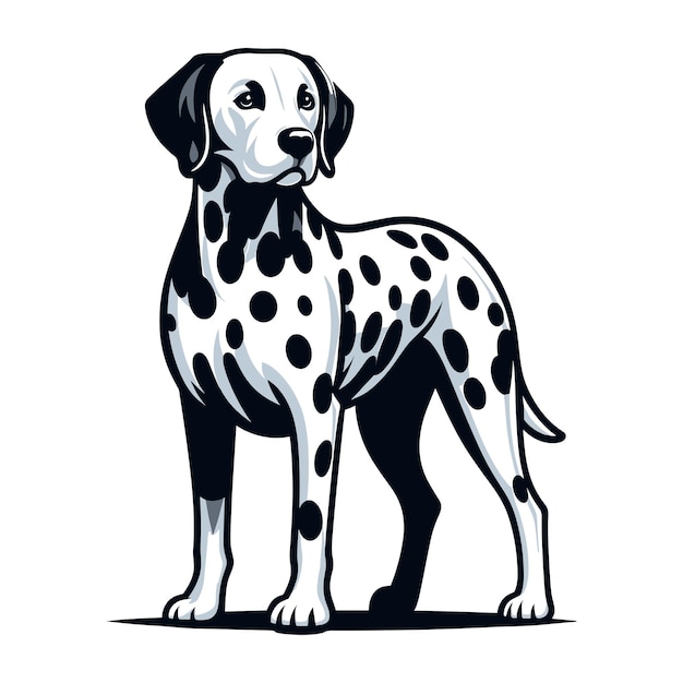 Cute adorable dalmatian dog cartoon character vector illustration funny pet animal dalmatian puppy