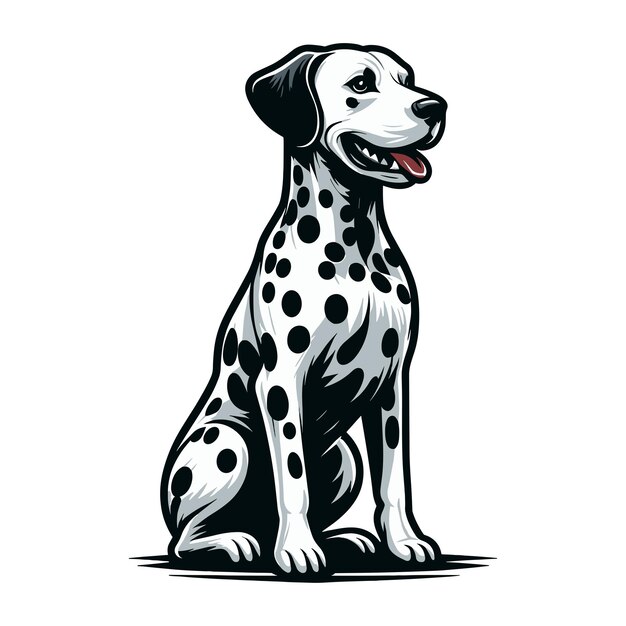 Vector cute adorable dalmatian dog cartoon character vector illustration funny pet animal dalmatian puppy