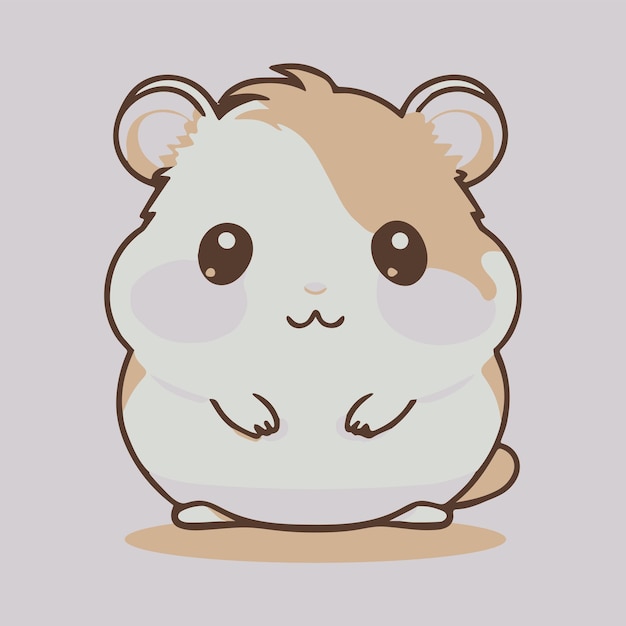 Cute adorable hamster cartoon illustration of a happy funny baby animal