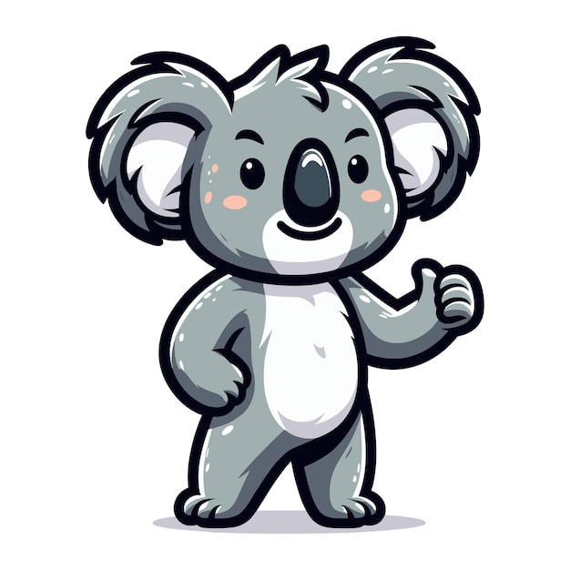 Cute Adorable Koala Australian Animal Cartoon Character Vector Illustration flat design template