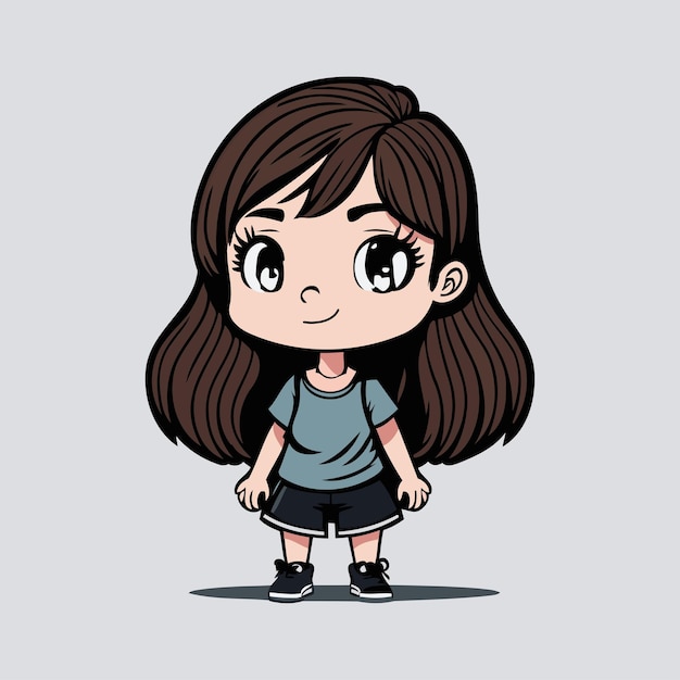 Cute adorable Little Girl character avatar isolated