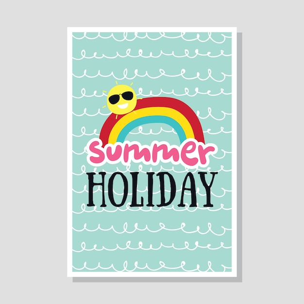  Cute adventure and travelling in the summer card/poster design series