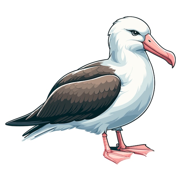 Cute Albatross Vector Cartoon illustration