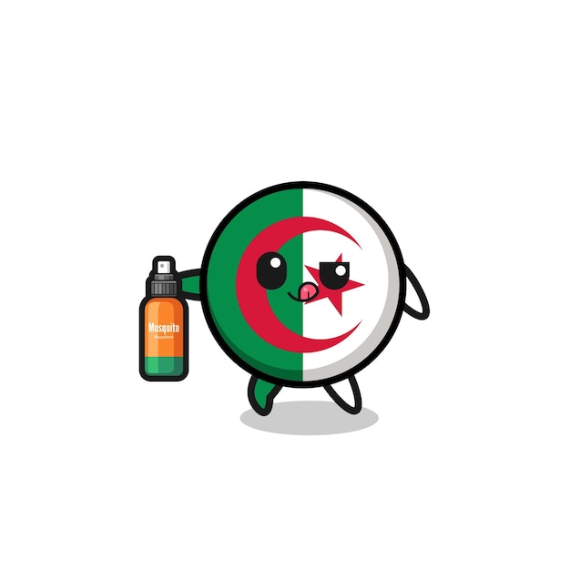 Cute algeria flag holding mosquito repellent