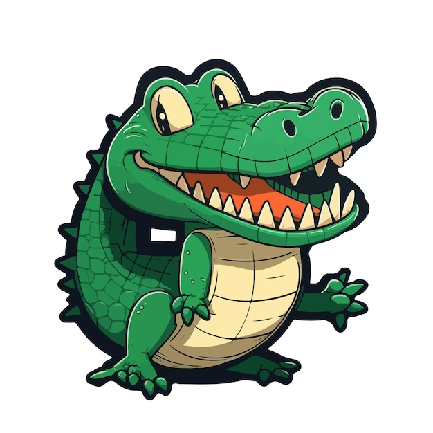 Cute alligator cartoon style