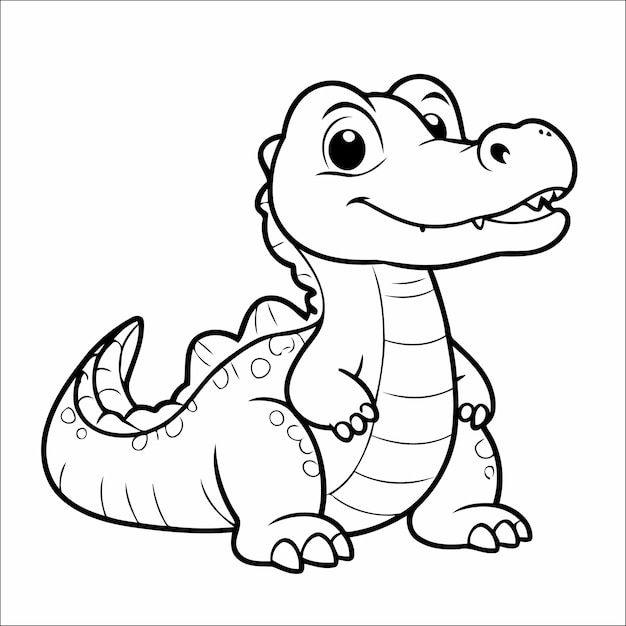 Cute Alligator Coloring Page For Toddlers