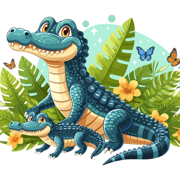 Cute Alligator vector cartoon illustration