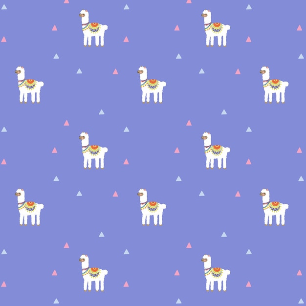 Cute Alpaca seamless pattern simple for kids fabric, book, wrapping paper