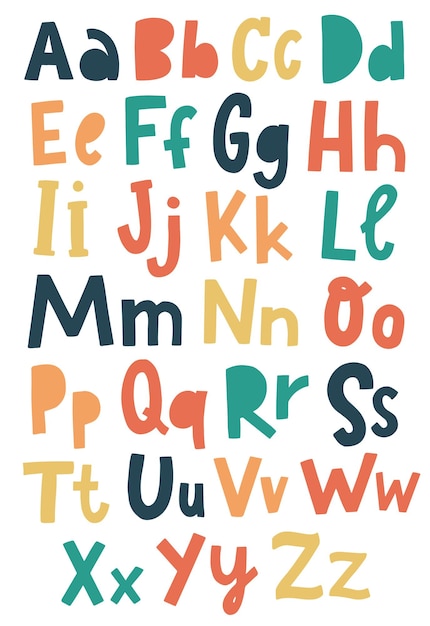 Cute alphabet for nursery posters and prints