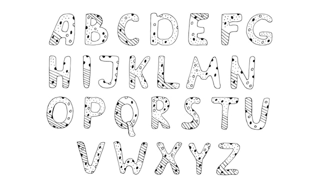 Cute alphabet vector illustration hand drawn