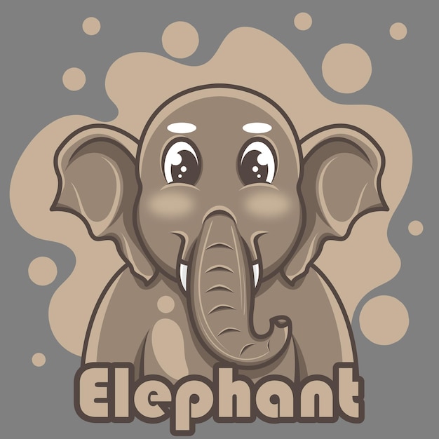 cute amazing elephant mascot logo icon