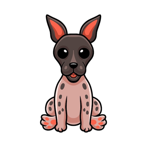 Cute american hairless terrier cartoon